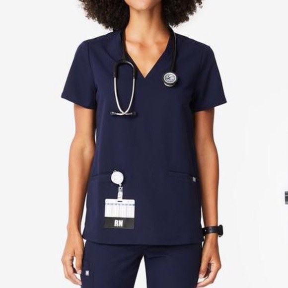 Navy figs scrub set